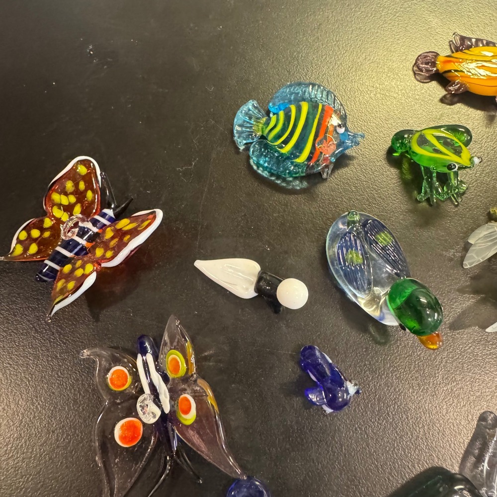 Hand Blown Glass Animal Figurines Lot 20+ Piece Multicolor Miniature Collection